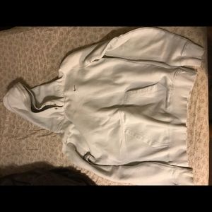 White nike pull over hoodie small
